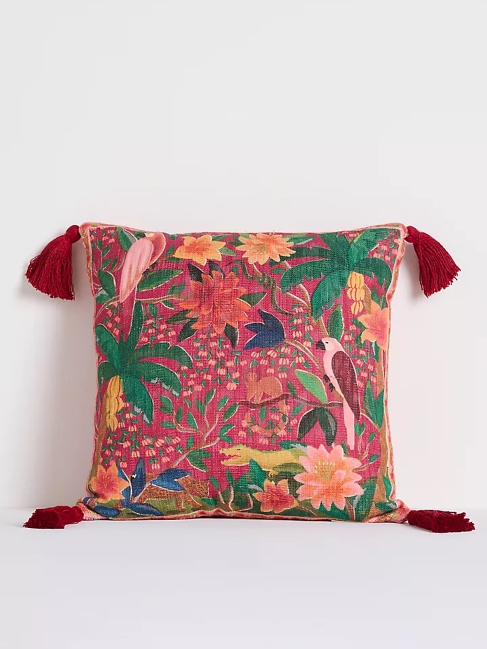 New Farm Rio x Anthropologie Cotton Printed Tassel Outdoor Cushion Throw Pillow